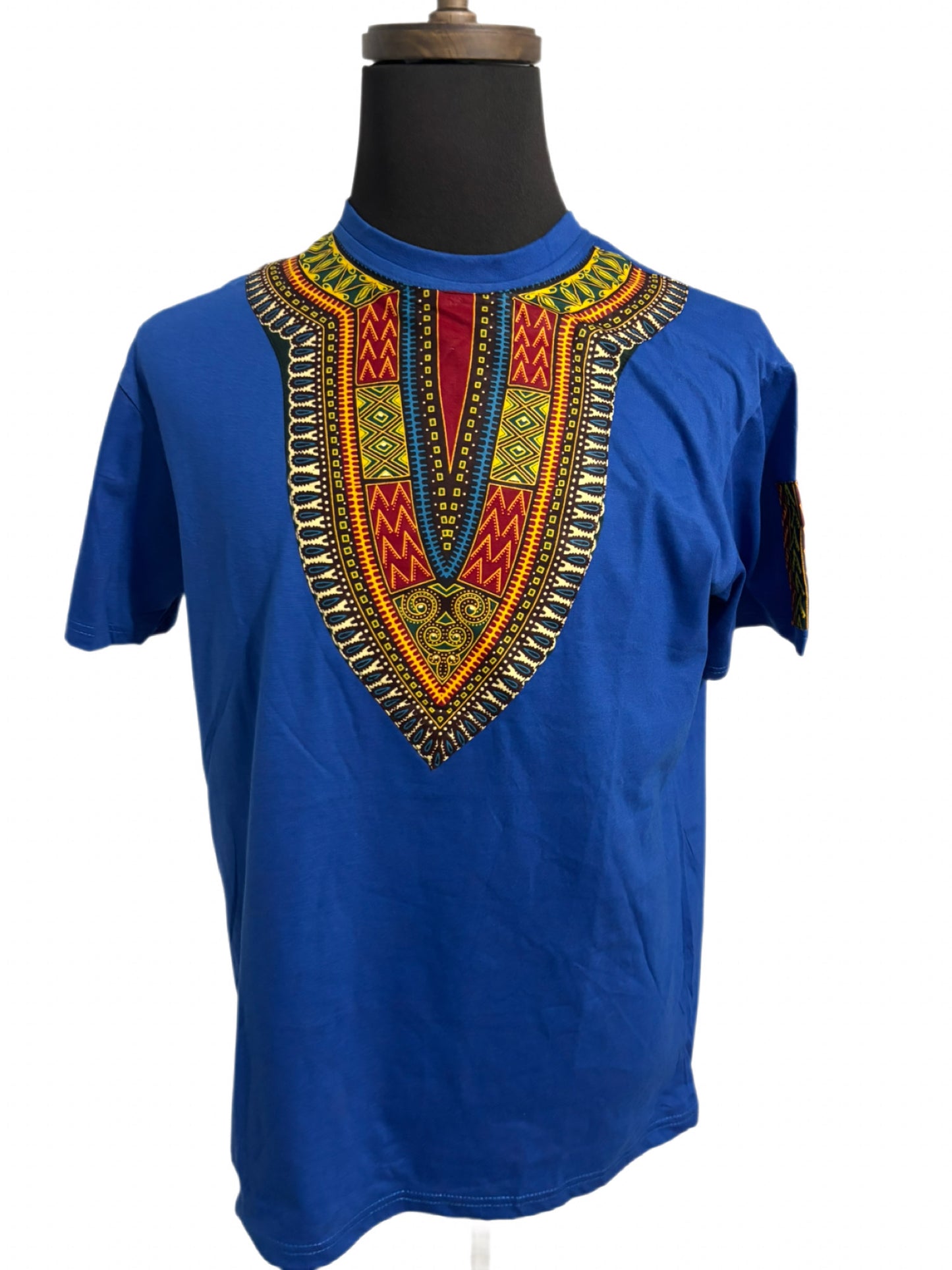 Blue T-shirt with dashiki