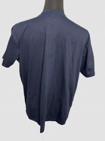 Dark blue T-Shirt with multi-color leaves design