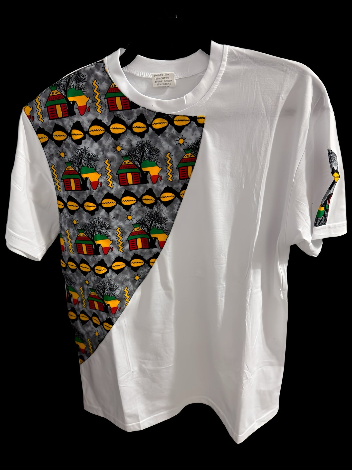 Golden Cowry on White Tee Dup