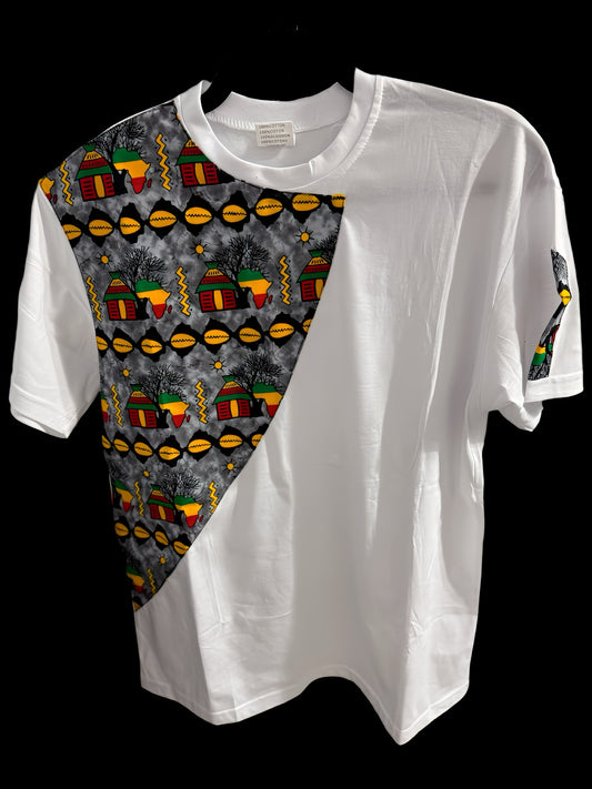 Golden Cowry on White Tee Dup