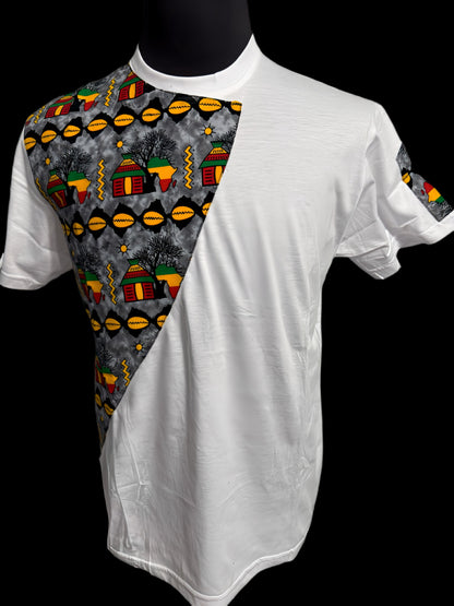 Golden Cowry on White Tee Dup