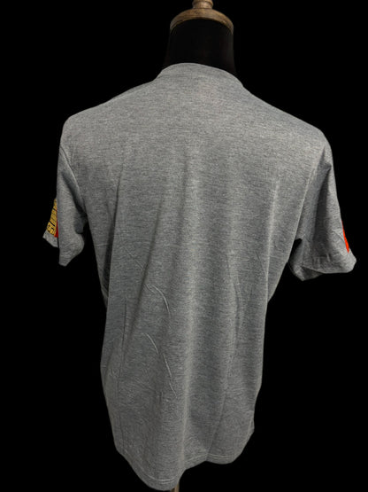 Grey T-shirt with multi-color African map