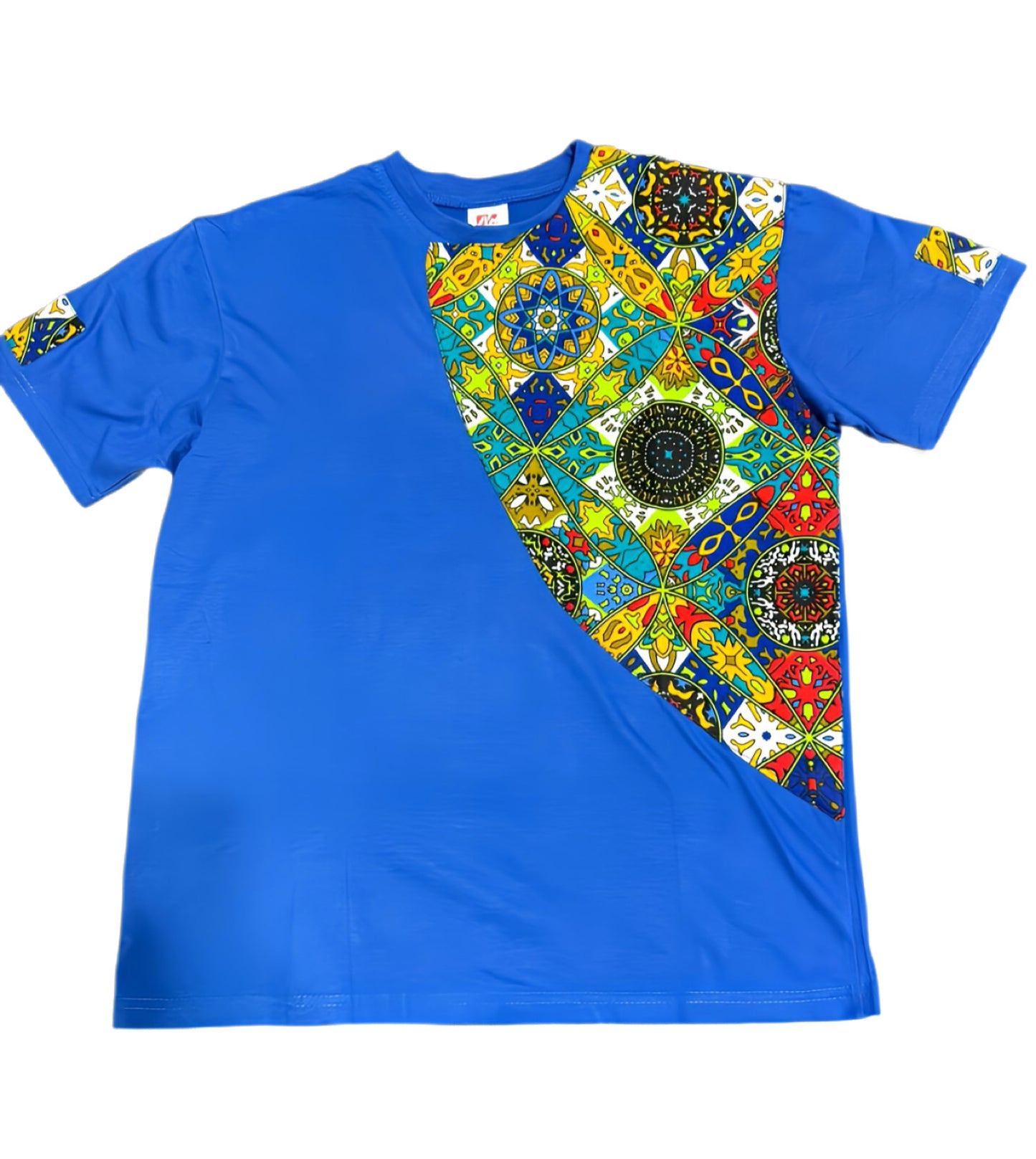 Royal Blue Ankara T-Shirt Short Sleeve