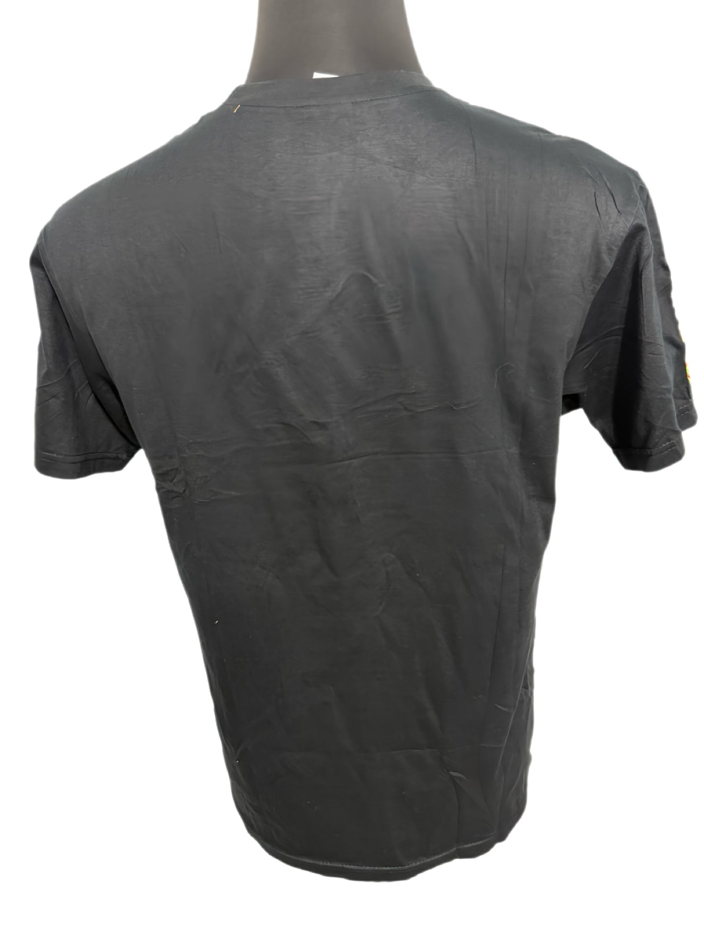 black t-shirt with african maps applique