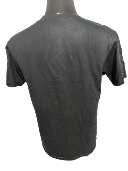 black t-shirt with african maps applique