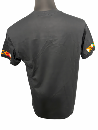 black t-shirt with African map print