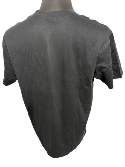 black t-shirt with kente woven-like print
