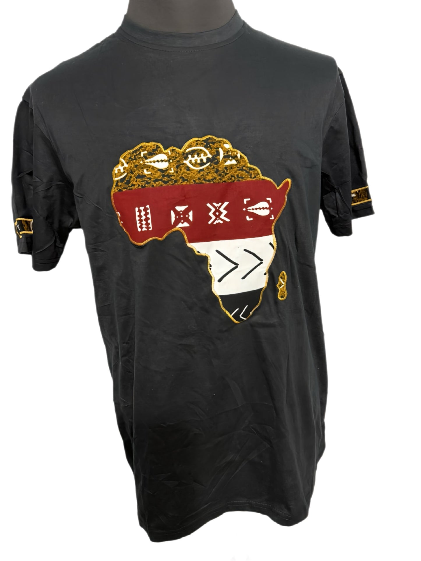 BLACK T-SHIRT WITH ADINKRA SYMBOLS