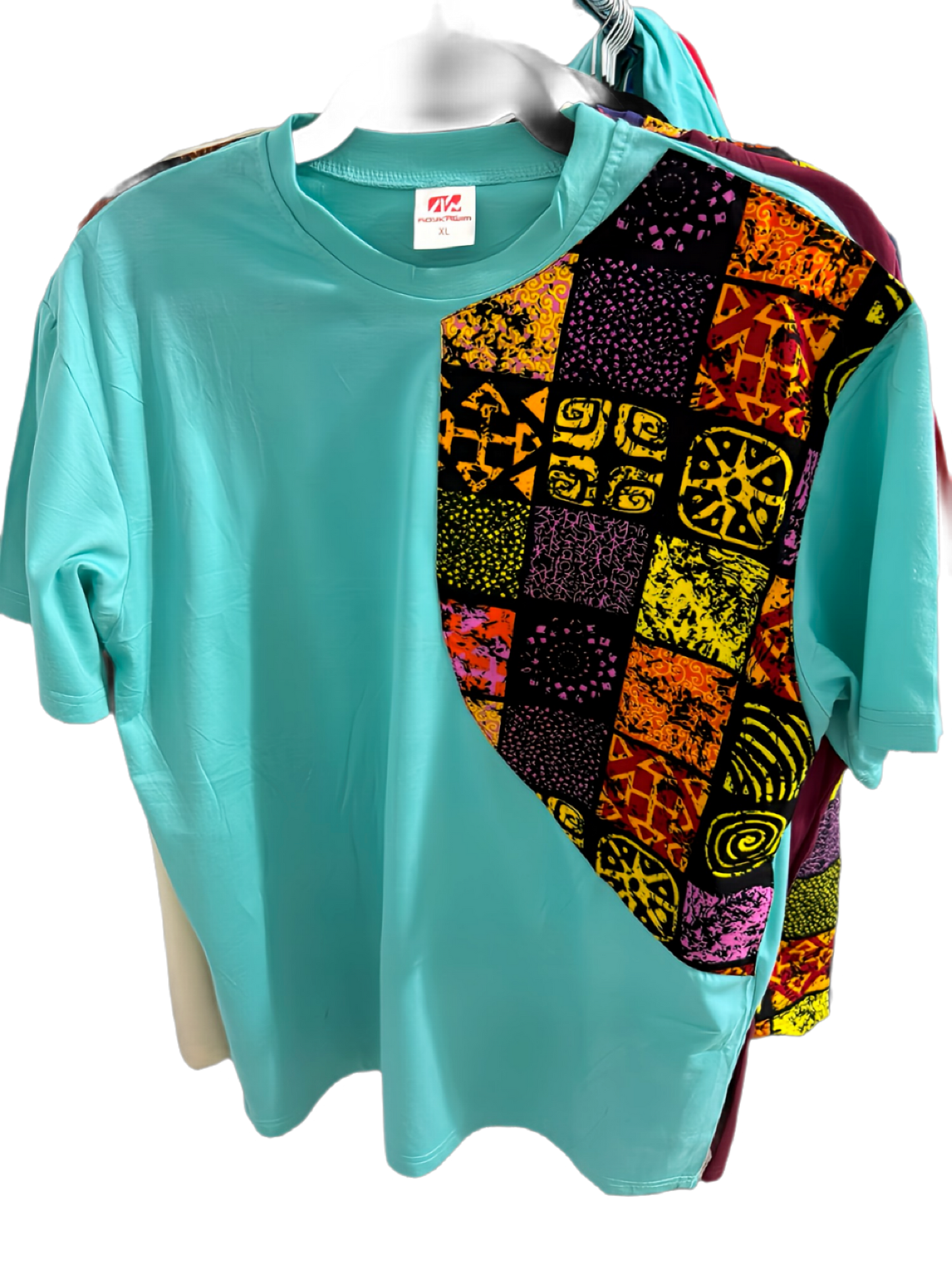 Colorful Geometric Patterns on Mint Green