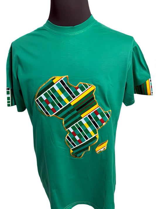 Green African Mapped Tee Design