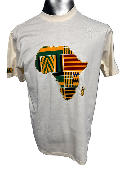 Kente Design T-Shirt Off White