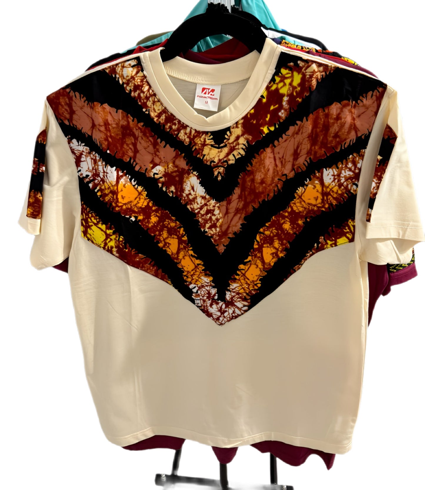 Light Yellow T-Shirt With Fire Pattern