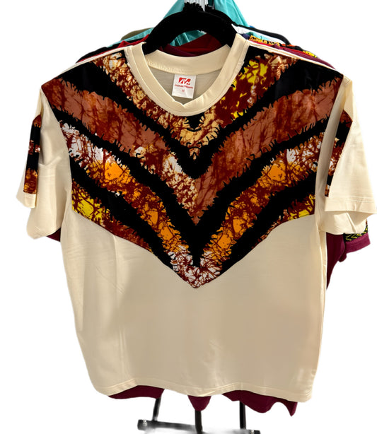 Light Yellow T-Shirt With Fire Pattern