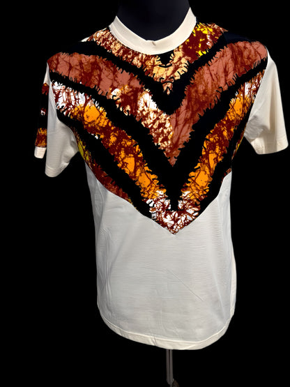 Light Yellow T-Shirt With Fire Pattern