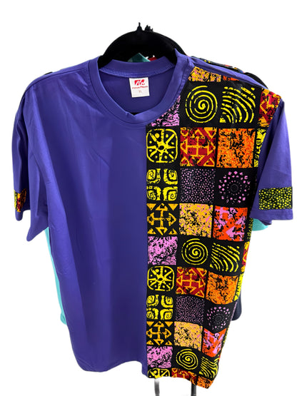 Purple T-Shirt With Pattern Side Design