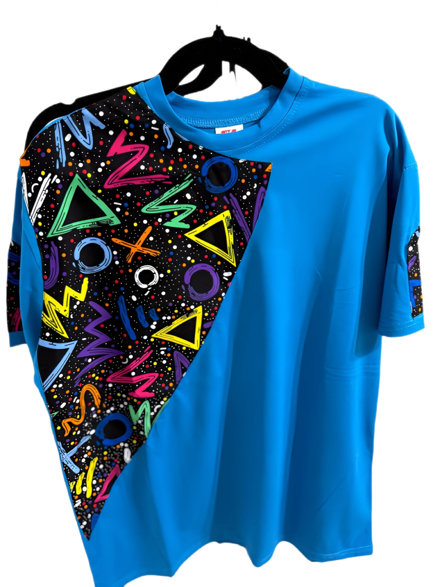 Royal Blue T-Shirt With Abstract Design