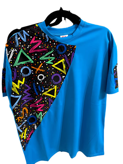Royal Blue T-Shirt With Abstract Design