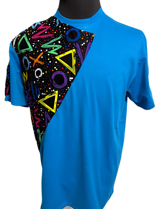 Royal Blue T-Shirt With Abstract Design