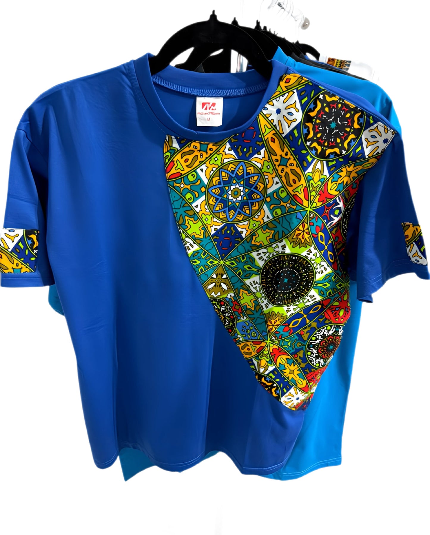 Royal Blue Ankara T-Shirt Short Sleeve