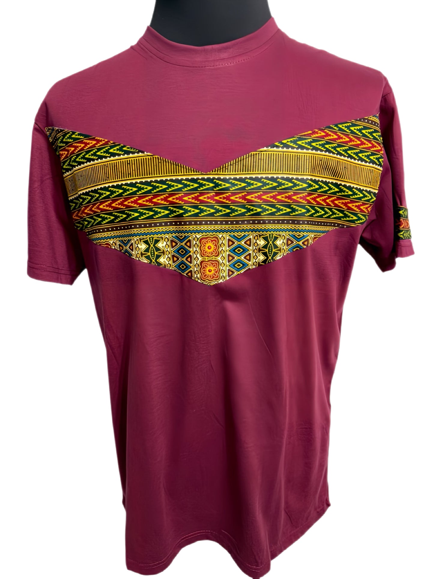V Shaped Print on Burgundy Dup