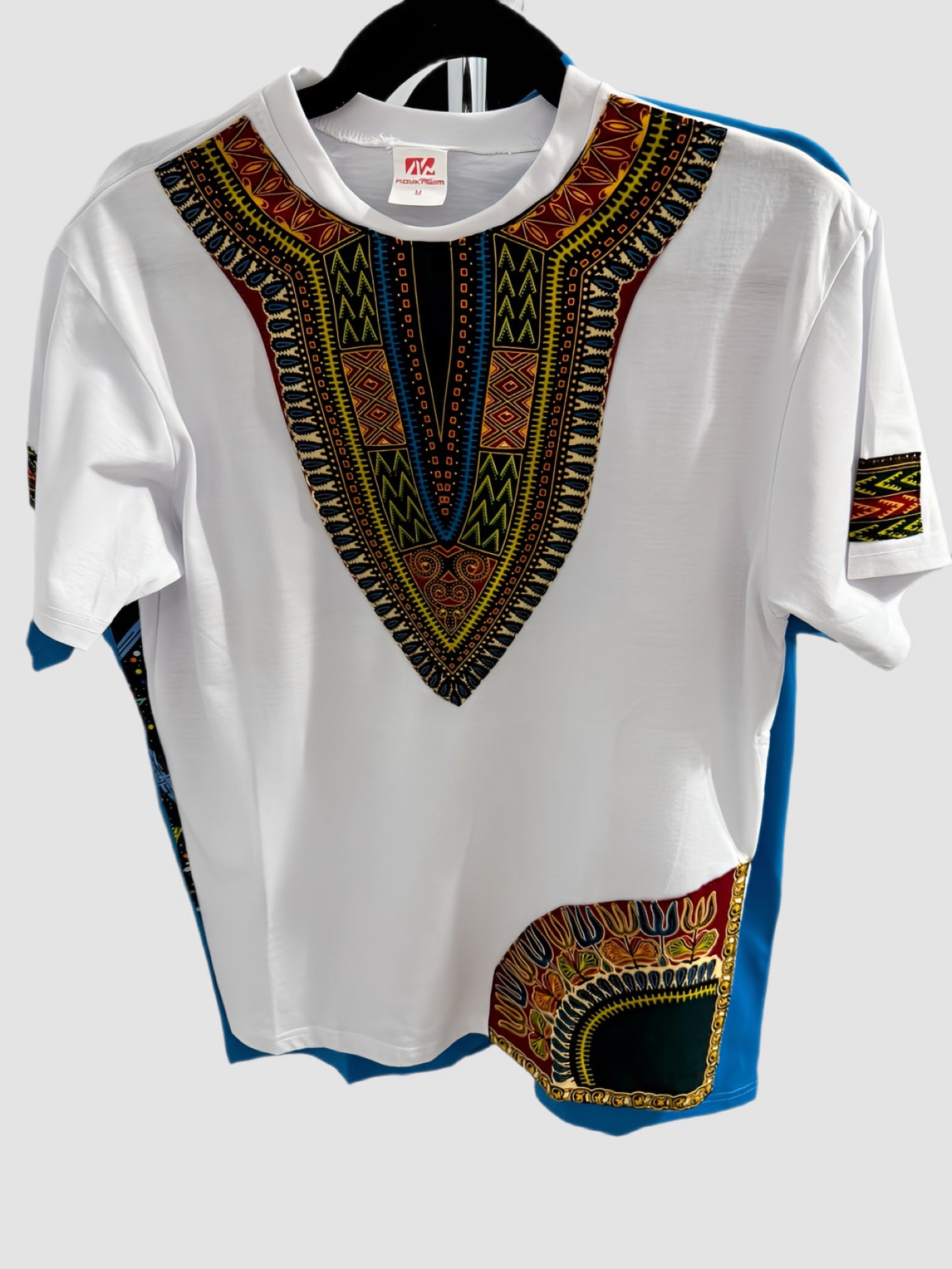 White T-Shirt With Dashiki